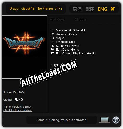 Dragon Quest 12: The Flames of Fate: ТРЕЙНЕР И ЧИТЫ (V1.0.76)