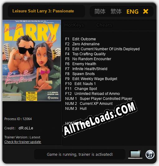 Leisure Suit Larry 3: Passionate Patti in Pursuit of the Pulsating: Читы, Трейнер +15 [dR.oLLe]