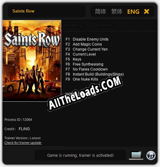 Saints Row: ТРЕЙНЕР И ЧИТЫ (V1.0.49)