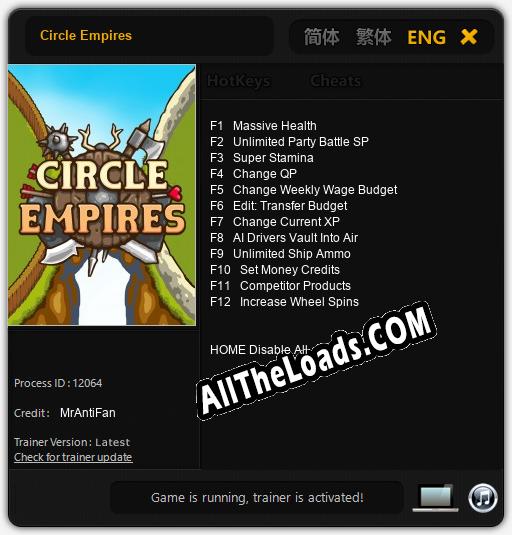 Circle Empires: Трейнер +12 [v1.9]