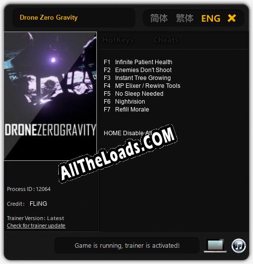 Drone Zero Gravity: Читы, Трейнер +7 [FLiNG]
