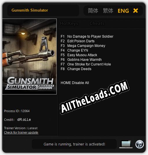 Gunsmith Simulator: Трейнер +8 [v1.9]