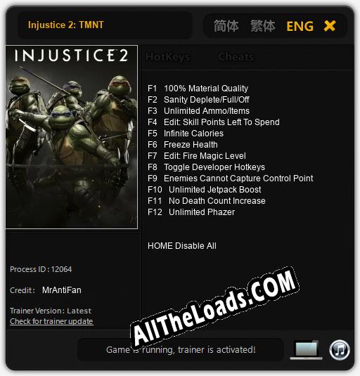 Injustice 2: TMNT: Трейнер +12 [v1.8]