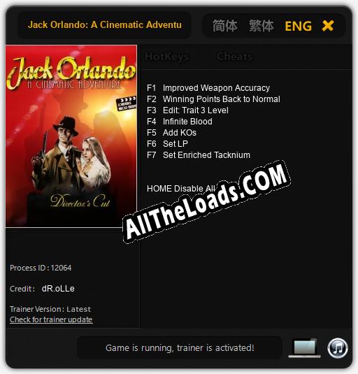Jack Orlando: A Cinematic Adventure Directors Cut: Читы, Трейнер +7 [dR.oLLe]