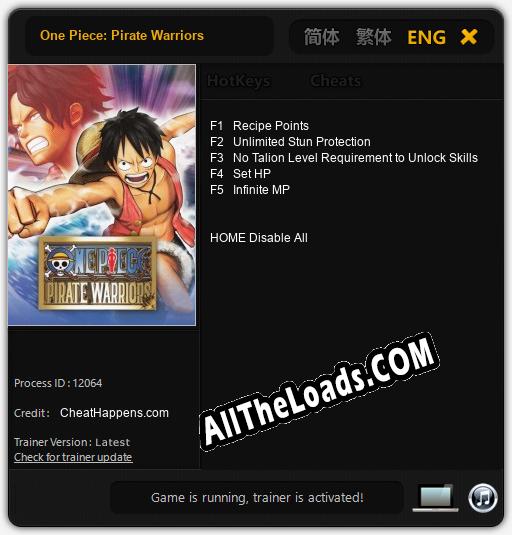 One Piece: Pirate Warriors: ТРЕЙНЕР И ЧИТЫ (V1.0.48)