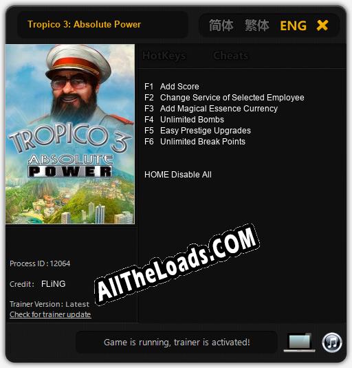 Tropico 3: Absolute Power: ТРЕЙНЕР И ЧИТЫ (V1.0.67)