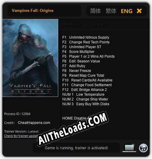 Vampires Fall: Origins: ТРЕЙНЕР И ЧИТЫ (V1.0.30)